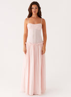 Jacinda Drop Waist Maxi Dress - Pink