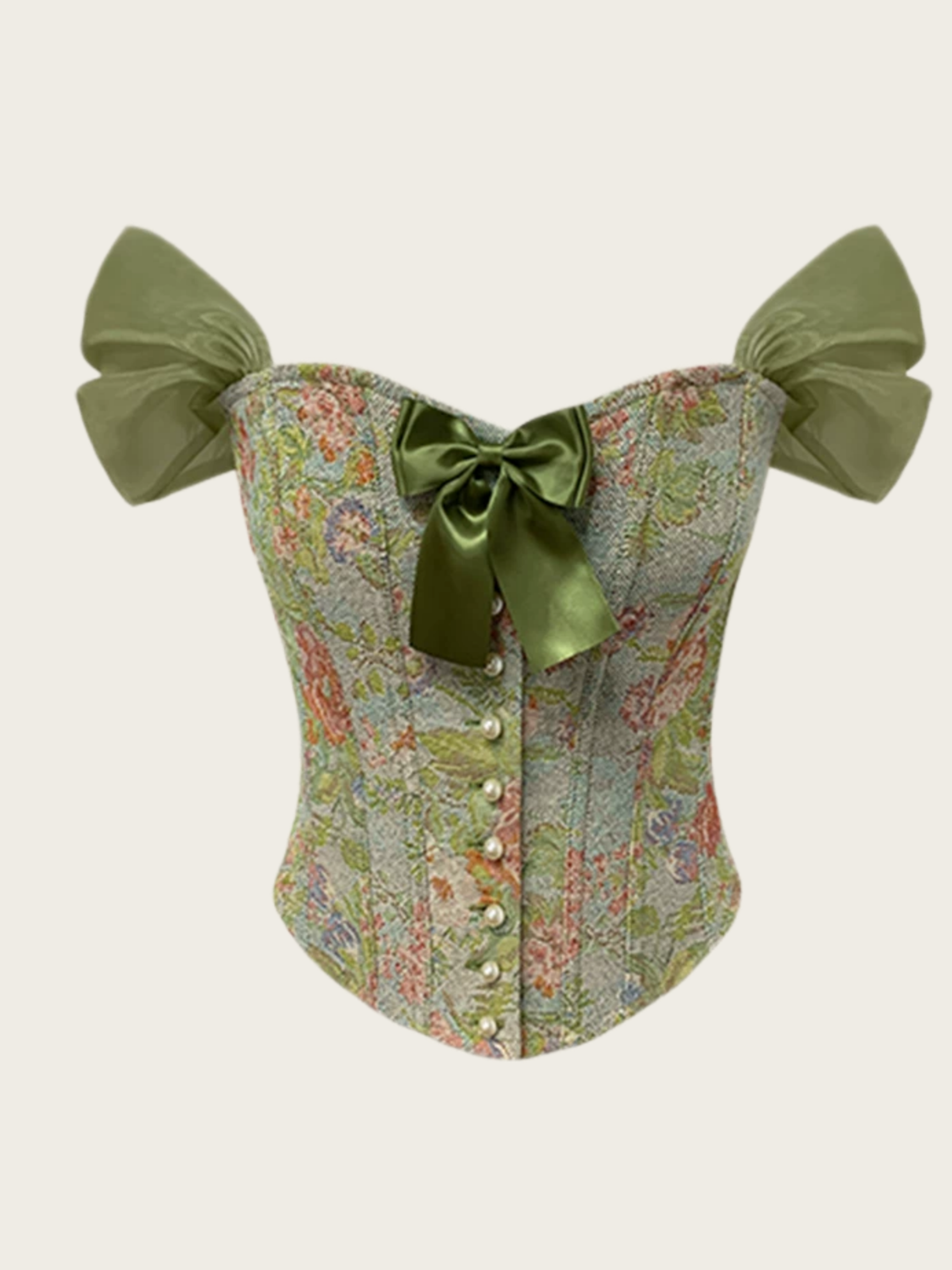 Monet Garden Jacquard Corset Top