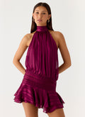 Willow Chiffon Mini Dress - Plum