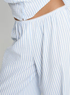 Sky Blue Striped Seersucker Matching Set