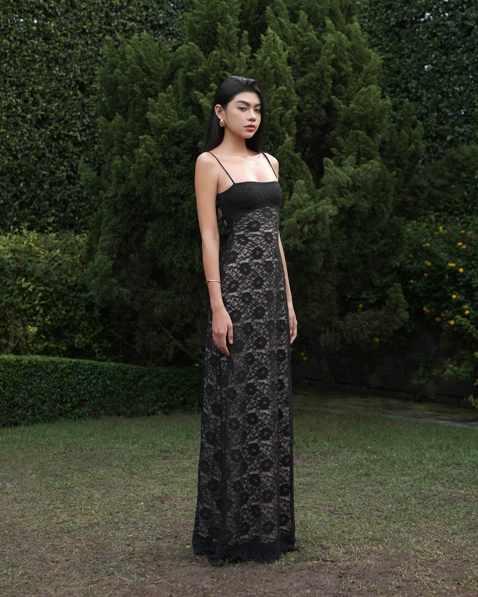 Lacey Maxi Dress - Double Lined Back Tie Maxi