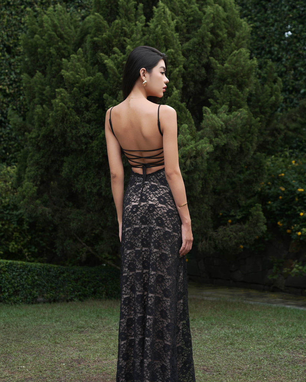 Lacey Maxi Dress - Double Lined Back Tie Maxi