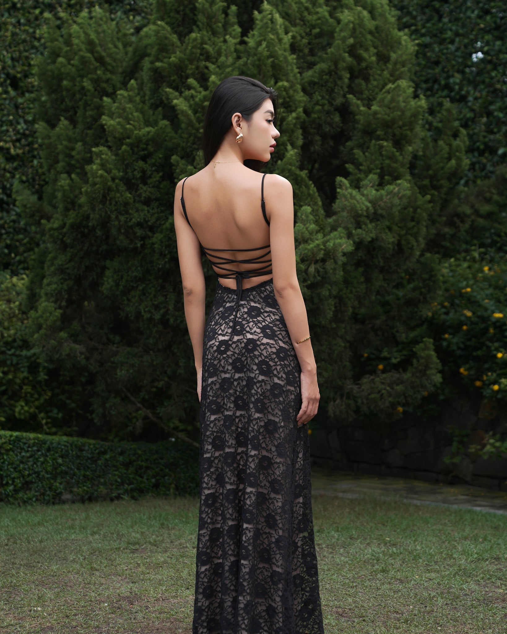Lacey Maxi Dress - Double Lined Back Tie Maxi