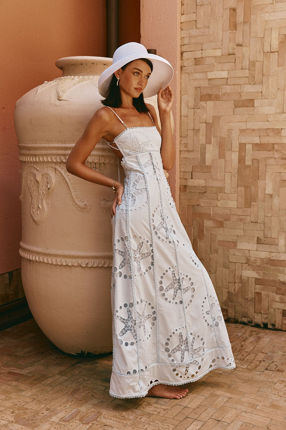 Athena Starfish Cut-Out Maxi – Seafoam White
