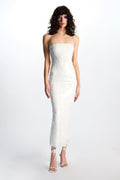 All White Sequin Midi Dress