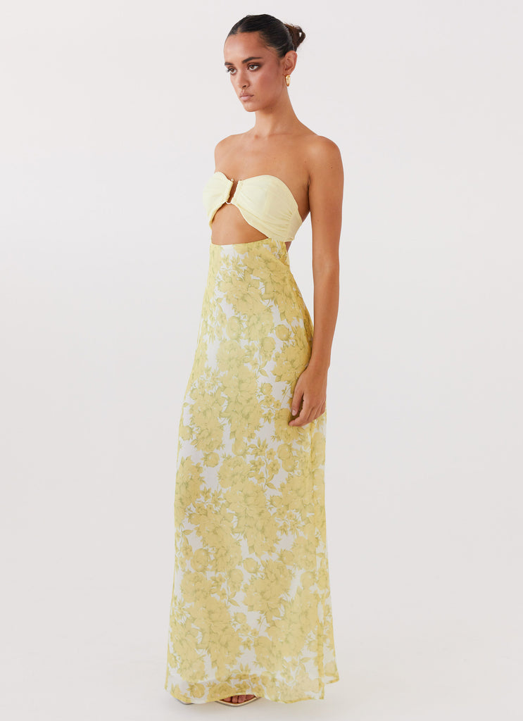 Elara Cut-Out Floral Maxi Dress
