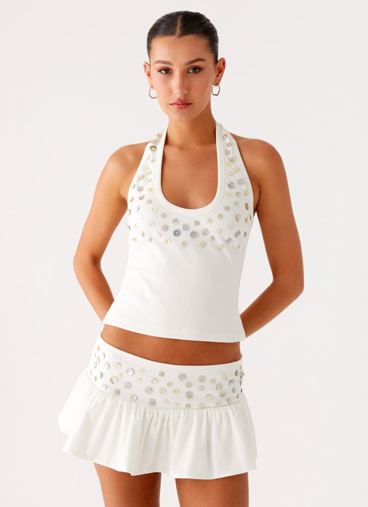Vegas Nights Halter Neck Set - White