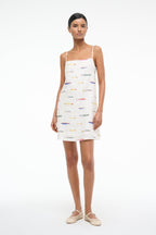 Fish Print Linen Mini Dress