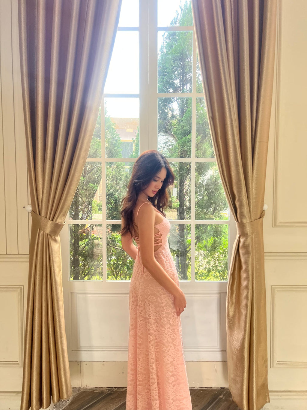 Lacey Maxi Dress - Double Lined Back Tie Maxi