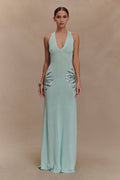 Knit Maxi Dress With Sequin - Lagoon