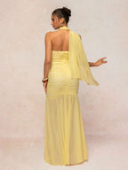 Tied Sleeveless Mesh Maxi Dress