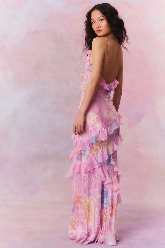 Seraphina Ruffle Maxi – Pastel Bloom