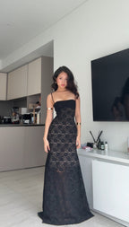 Lacey Maxi Dress - Double Lined Back Tie Maxi