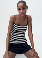 Striped Knitted Fitted Set