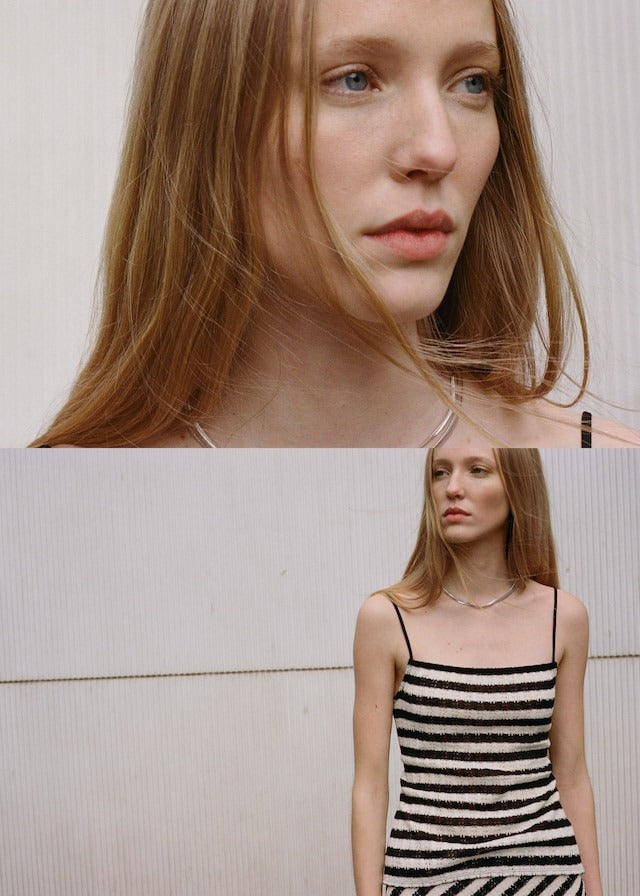 Striped Knitted Fitted Set