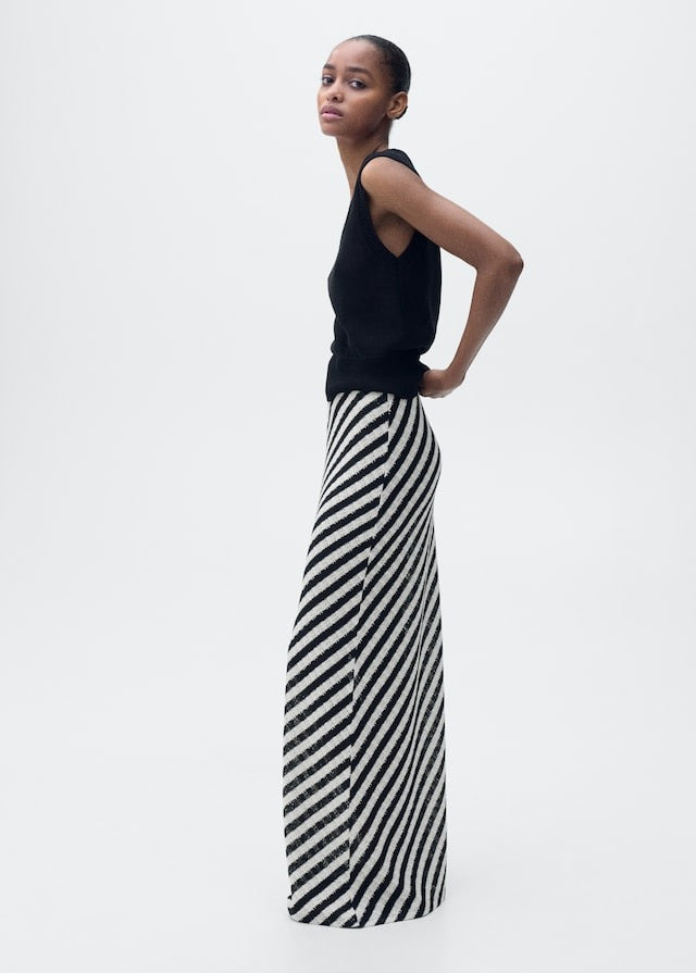 Striped Knitted Fitted Set