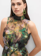 Abstract Floral Organza Dress