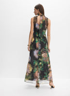 Abstract Floral Organza Dress