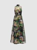 Abstract Floral Organza Dress