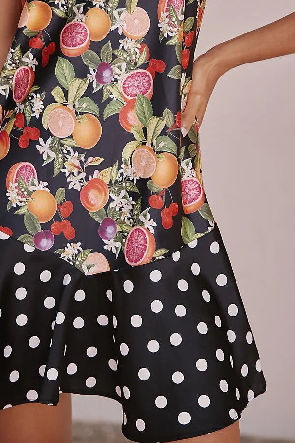 Uptwon Sleeveless Tie Mini Dress - Multicolor