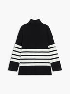 Miss Paris Mock Neck Stripe Sweater