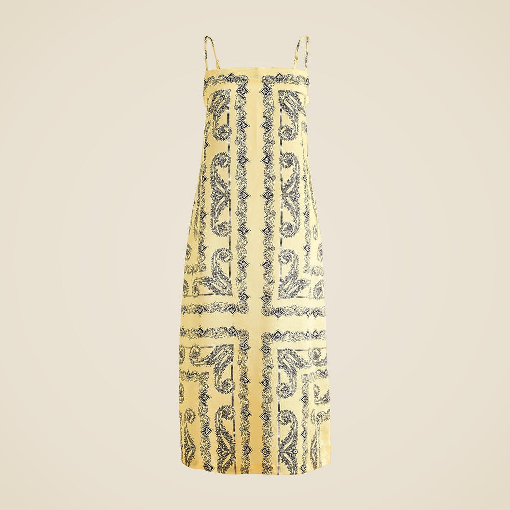Paisley Satin Midi Dress