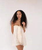 Bold Satin Mini Dress - Ivory