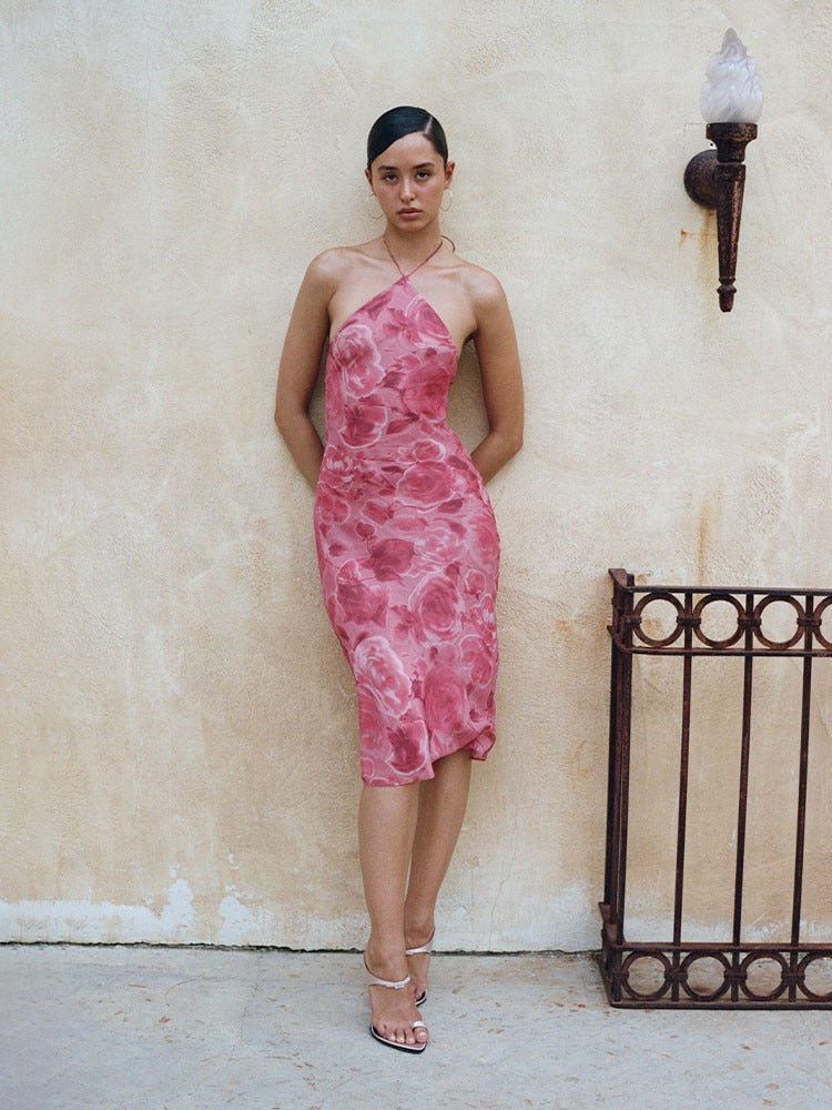 Electra Halter Midi – Vintage Rose Crush