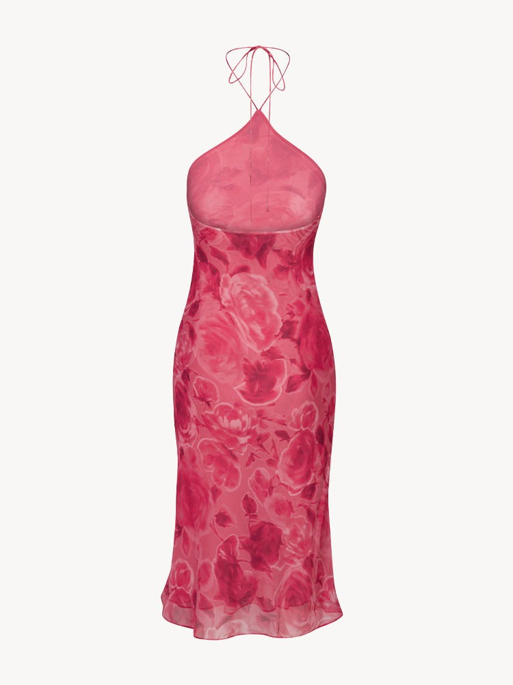 Electra Halter Midi – Vintage Rose Crush