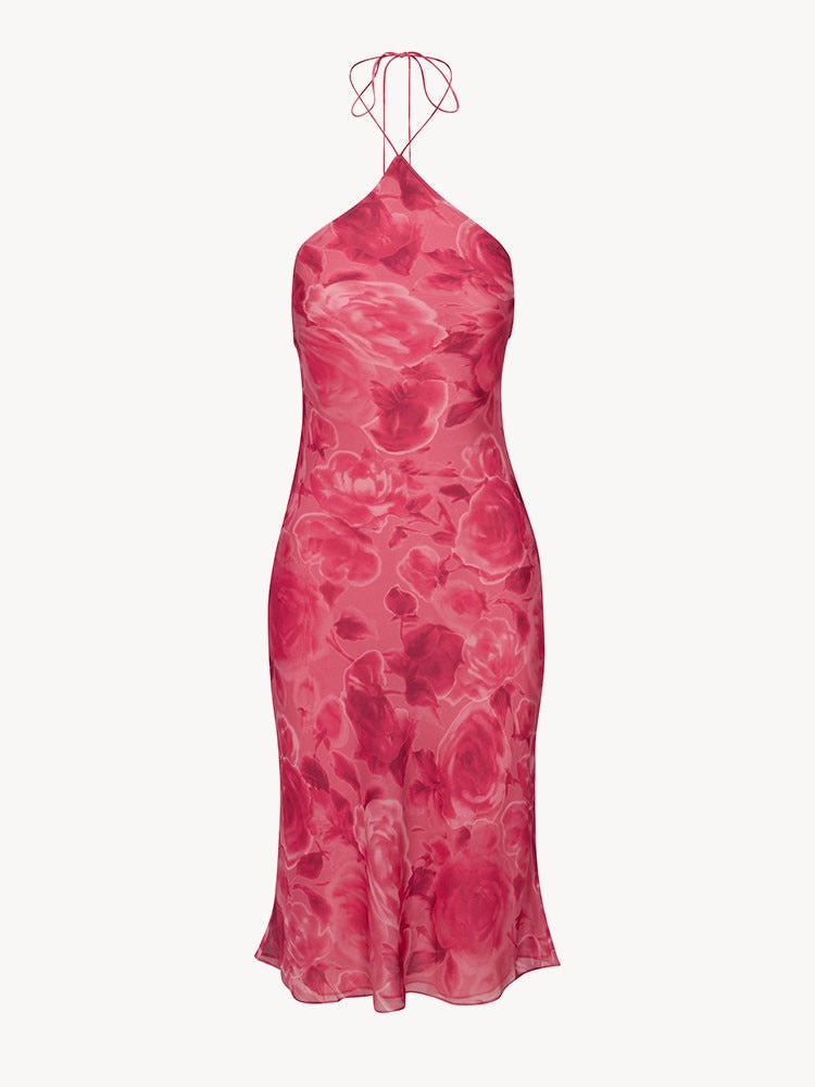 Electra Halter Midi – Vintage Rose Crush