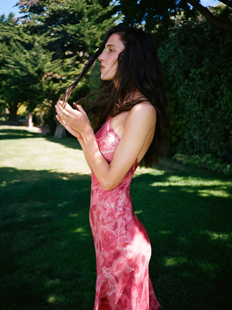 Electra Halter Midi – Vintage Rose Crush