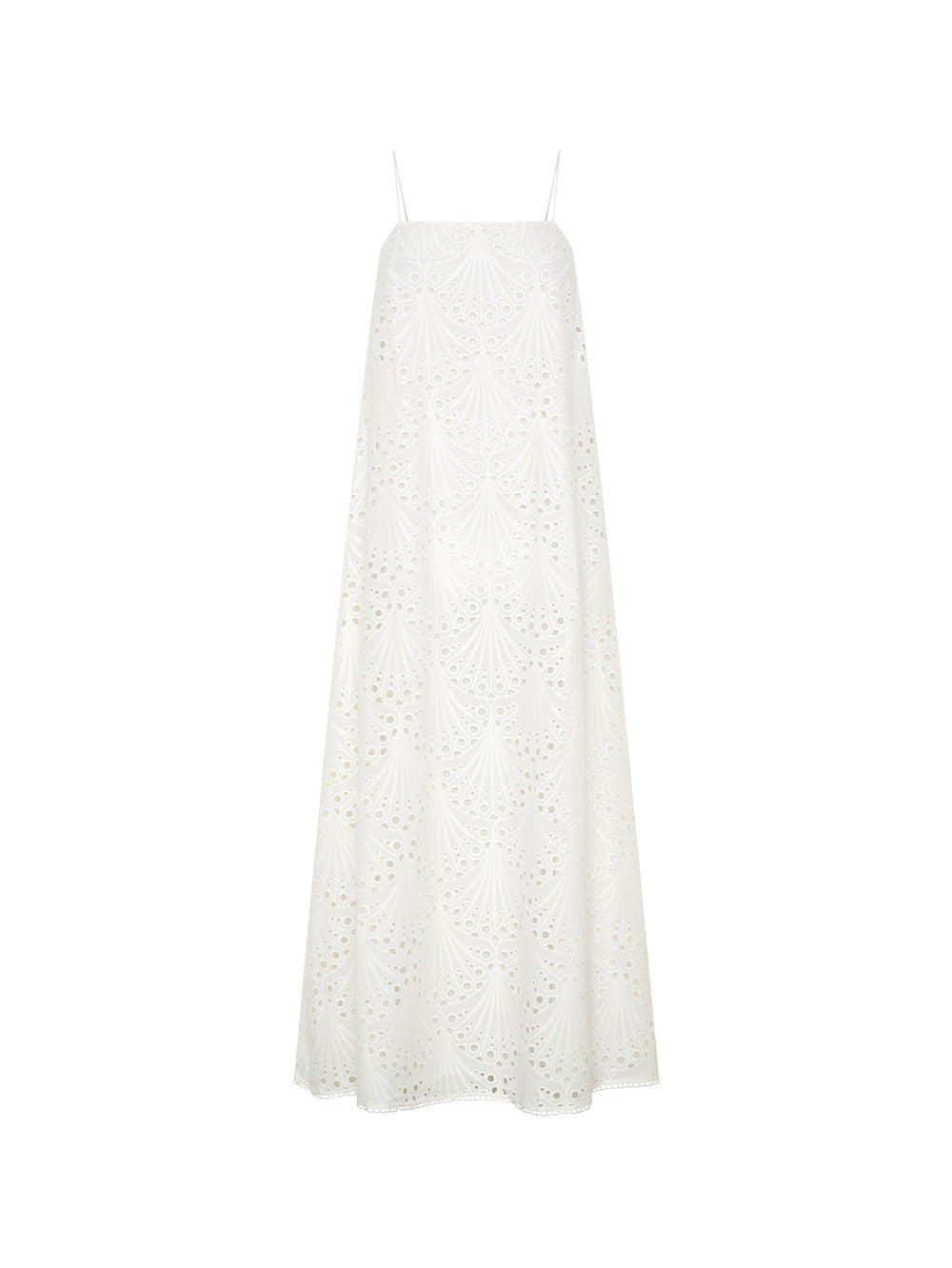 Shell-Embroidered Cotton Maxi Dress