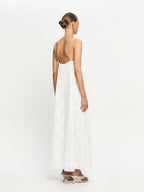 Shell-Embroidered Cotton Maxi Dress