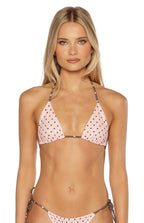 Florida Pink Polka Dot Triangle Bikini Set
