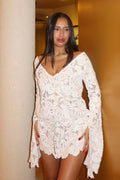 White Crochet Mini Dress