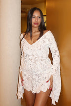 White Crochet Mini Dress