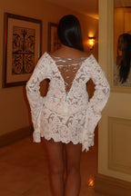 White Crochet Mini Dress