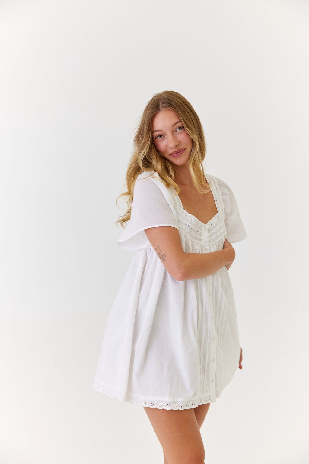 Soft Lace Mini Dress