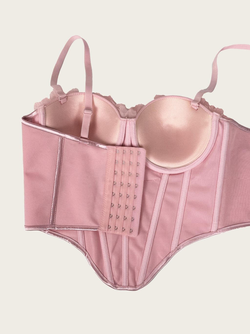 Blush Pink 3D Floral Beaded Corset Top
