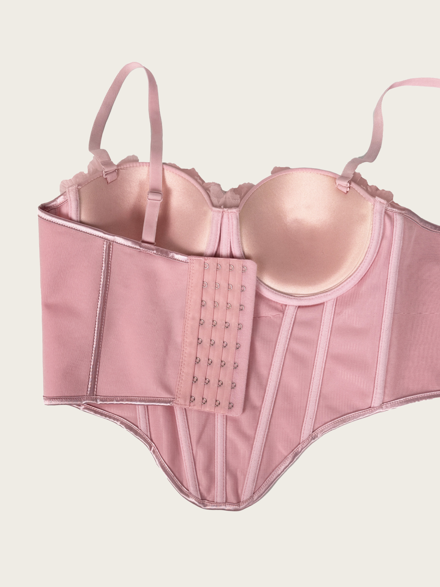 Blush Pink 3D Floral Beaded Corset Top