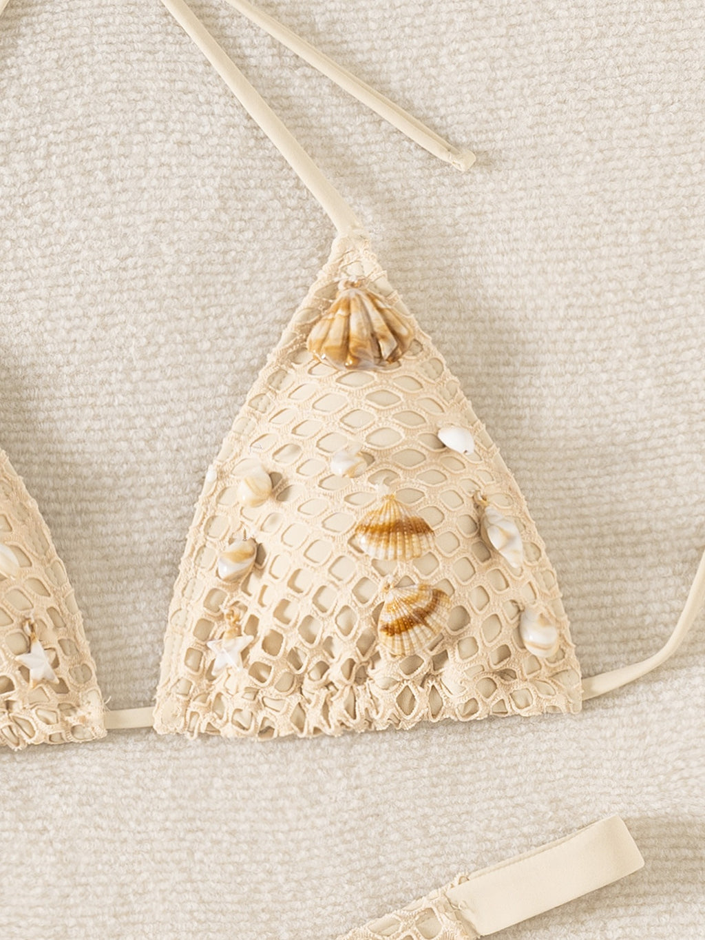 Conch Shell–Embellished Bikini Set