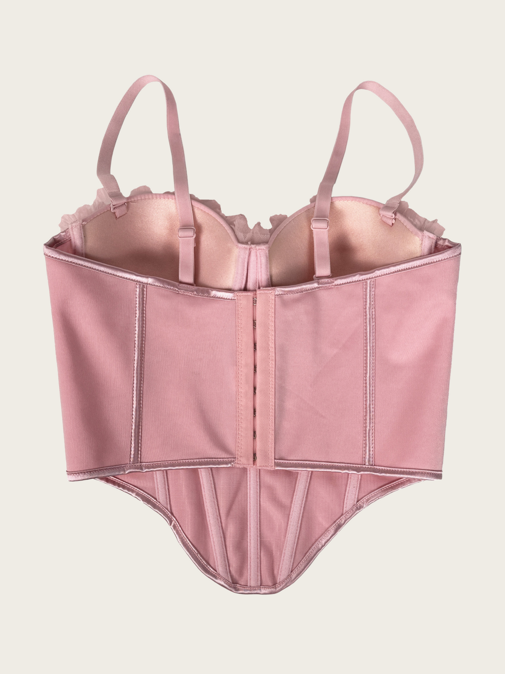 Blush Pink 3D Floral Beaded Corset Top