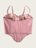 Blush Pink 3D Floral Beaded Corset Top
