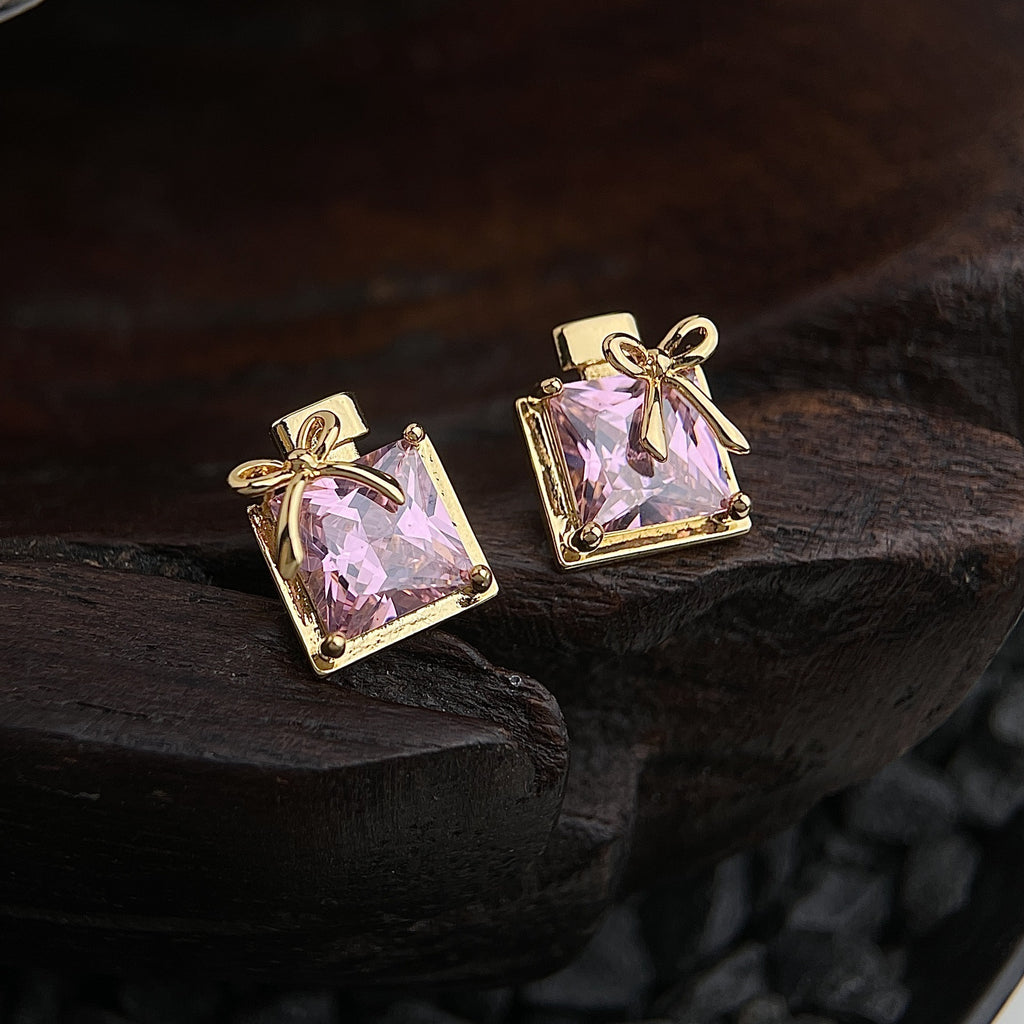 Perfume Bottle Bow Earrings