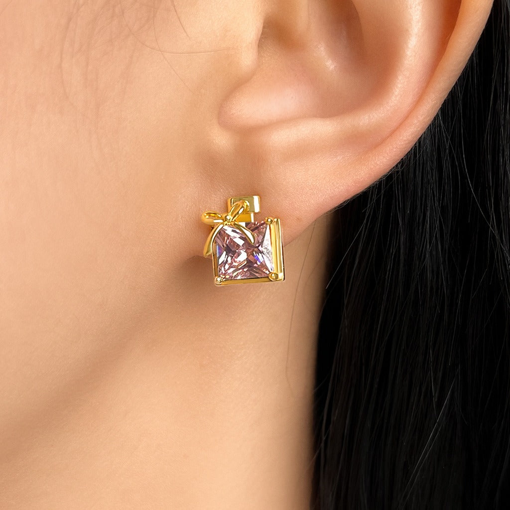 Perfume Bottle Bow Earrings