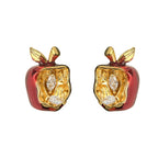 Red Apple Zircon Earrings