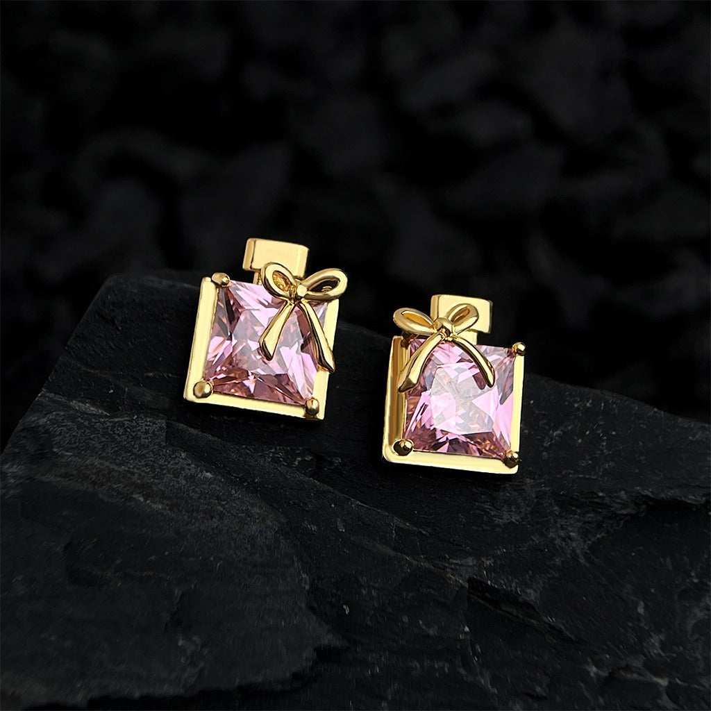Perfume Bottle Bow Earrings