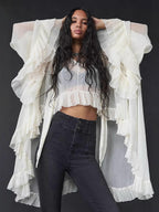 Oversized Lantern Sleeve Asymmetrical Shirt