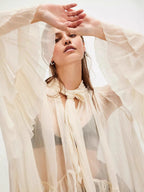 Oversized Lantern Sleeve Asymmetrical Shirt