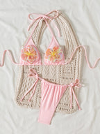 3D Flower Beaded Bikini Set